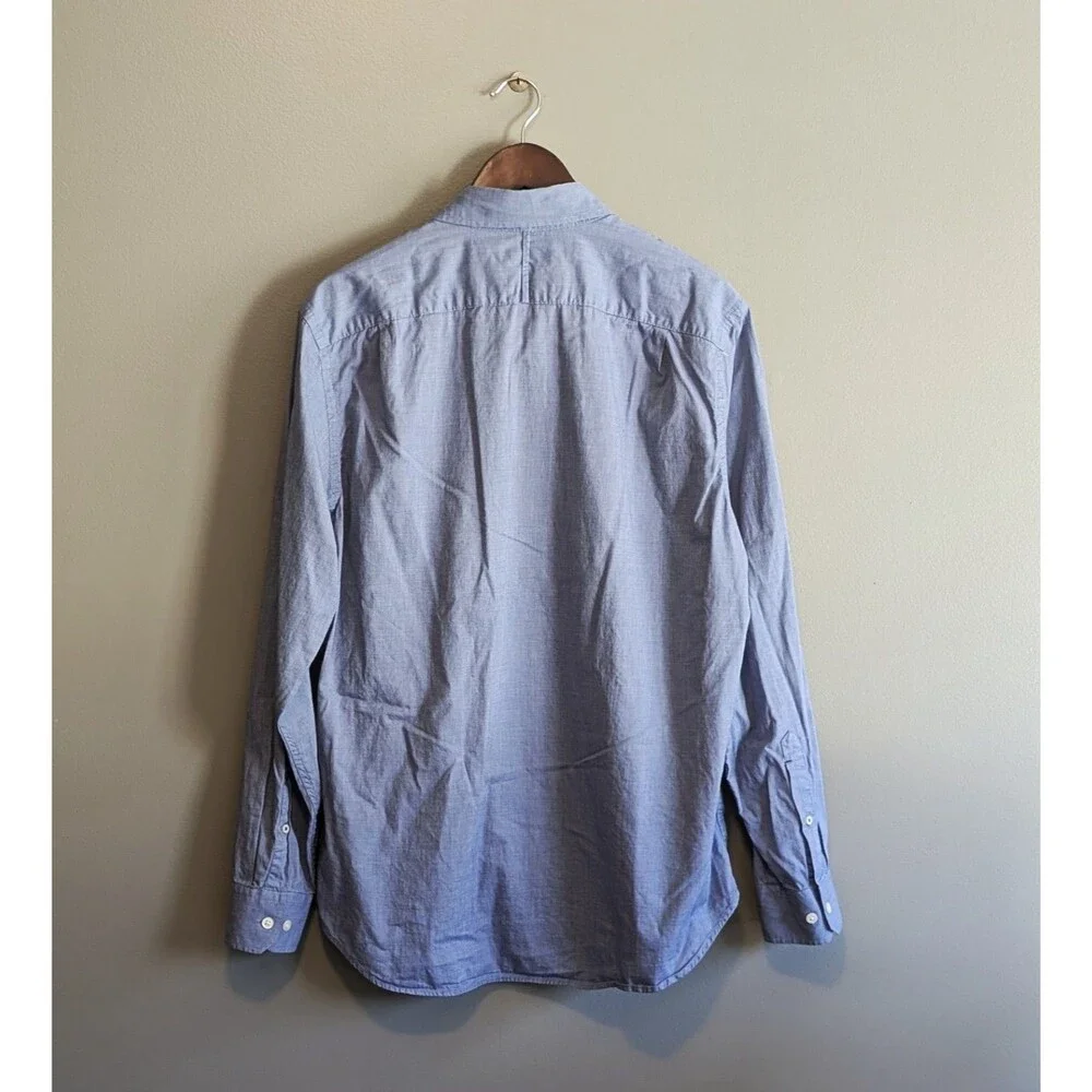 Banana Republic Mens L Large Soft Wash Blue Dress Shirt Button Down Long Sleeve
